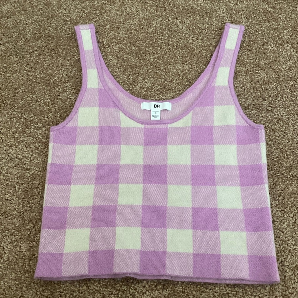 Nordstroms BP, checkered pink and white tank
